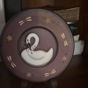 Decorative Swan Plate with Star Accents